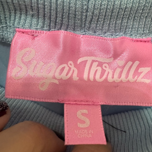 Sugar Thrillz Heart Print Velour Track Suit Size Small - Picture 6 of 8